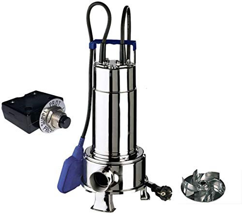 Right 75MA Elettropompa sommergibile Ebara V230 monofase con galleggiante pompa sommersa per acque luride liquame girante acciaio vortex anti intasamento con disgiuntore termico salvamotore
