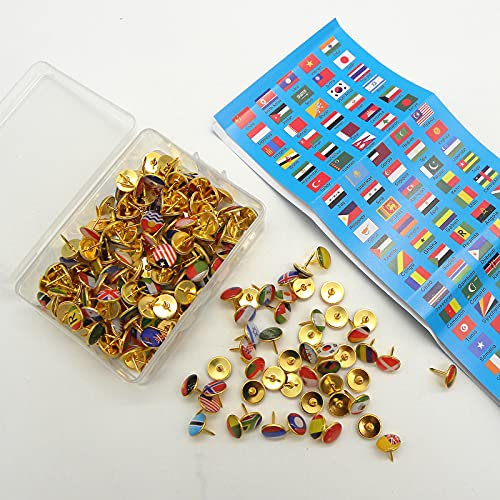 Yuehuamech Creative Push Pins National Flag Thumb Tacks Country Map Push Pins Office Teaching Flag Epoxy Pushpin For World Map Cork Board Bulletin Board Photo Wall