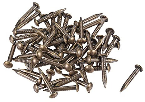 sourcing map Small Tiny Hardware Brass Nails 2mmx15mm(DXL) for DIY Wooden Boxes Accessories Bronze Tone 60pcs
