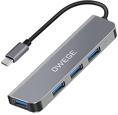 USB C Hub,USB C Adapter USB C Docking Station,USB-C Hub 4-Port USB 3.0 Geeignet für MacBook, Mac Pro/Mini, iMac, Surface Pro, XPS, Notebook PC and More Type C Devices Laptop | Space Gray…