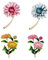 4 Stück Kristall Brosche, Emaille Poinsettia Brosche, Brautstrauß Brosche, Elegant und Leicht, Geeignet für Kleidungsdekoration, Geburtstagsgeschenke für Männer und Frauen