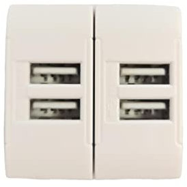 2 Pezzi Presa USB Da Muro Doppia,Doppia USB Caricatore USB 5V 4A, Compatibile Con Bticino Living Light (BIANCO)