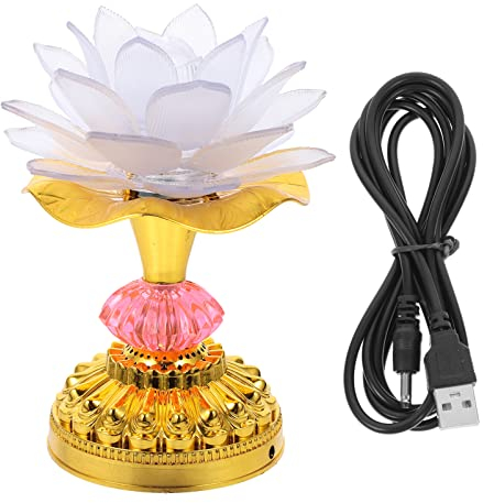 LABRIMP Led-lotuslicht Led-lotuslampe Nachttischlampe Lotus Led Lampe Blumen Nachtlampe Led Blumenlichter Gartenleuchte Seerose Led Laterne Schreibtisch Lampe Abs Einstecken Ewiges Licht