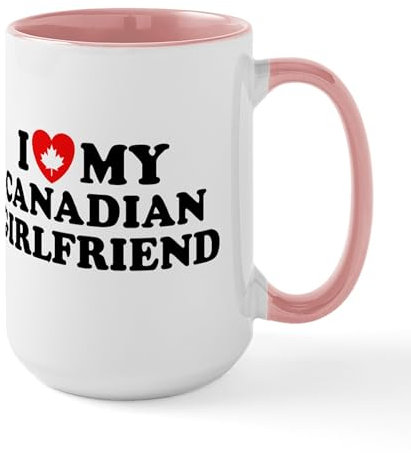 CafePress I Love My Canadian Girlfriend Large Mug 15 oz (444 ml) Ceramic Coffee Mug