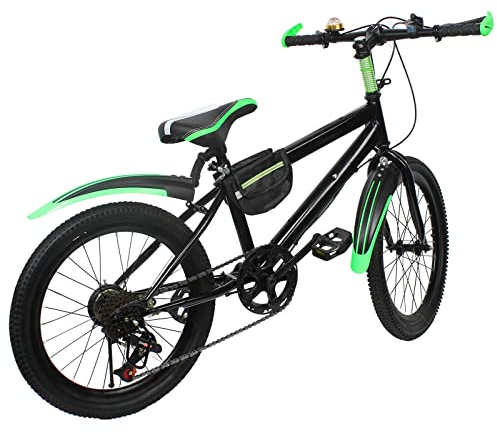 Futchoy 20-Zoll-Kinderfahrrad, 7-Gang-Kinder-MTB-Fahrrad, Tretfahrrad für Jungen und Mädchen (Green)