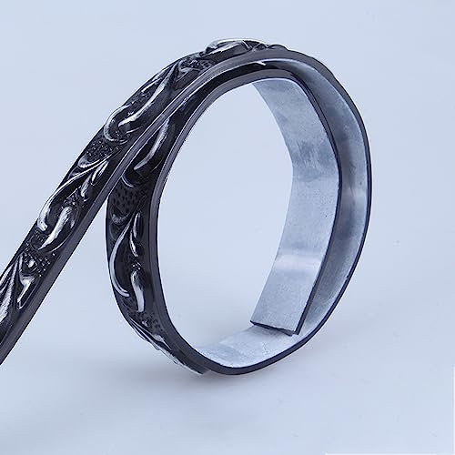 Guest Ruyunlai Bordure de papier peint Frise Murale Adhesive Bordure Papier Peint Frise Autocollante pour Cuisine,Salle de Bains,Plafond,Salon,Chambre Décoration Murale 10 - argent noir 2 x 500 cm