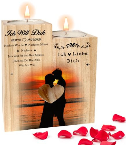 Ich Liebe Dich Kerzenständer Geschenke, Jahrestag Geschenk für Ihn und Sie, Kerzenständer, Hochzeitstag Geschenke für Paare, Romantisches Liebesgeschenke für Frauen und Männer