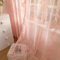 Sutuo Home Rosa Spitzenvorhänge, 213 cm lang, 2er-Set, durchscheinende Paneele, Rosen-Blumenstickerei, gerüscht, Vintage-Voile, Fensterdekoration, Paar für Mädchenzimmer, Wohnzimmer, Stangentasche