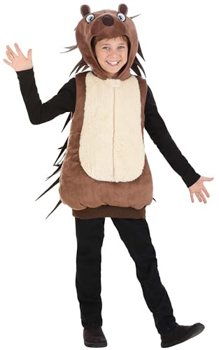 Fun Costumes Kid's Porcupine Costume & Headpiece | Woodland Creature Cosplay Outfit for Boys & Girls | Child Animal Costumes, Large, Brown