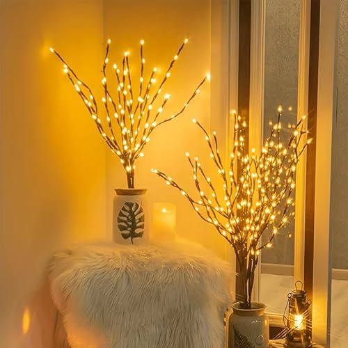 MiXXAR 1 Stück 20 LED Zweig Lichter Innen Dekoration Beleuchtung für Hochzeit Geburtstag Weihnachten Lichterkette Zweig Design