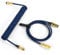 XINMENG C03 Braided Coiled Keyboard Cable, Pro Custom USB-C Double-Sleeved Aviator Cable for Gaming Keyboard, Type-C to USB-A with Detachable Metal Aviation Connect for Mechanical Keyboard - Blue