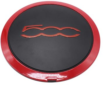 Copricerchi FIAT 500 di ricambio antipolvere (cerchio rosso, lettera rossa)