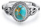 BONLAVIE Türkisfarbener Ring Silber 925, Ovaler Goldene Kiefernlinie Türkis Ringe, Vintage Silbernem Muster Verstellbare Ringe für Frauen, Silberring 925 Damen