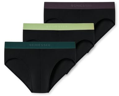 Schiesser Herren 3 Pack Slips Bio Baumwolle Multipack - 95/5 Organic, Sortiert 8_180193, 8