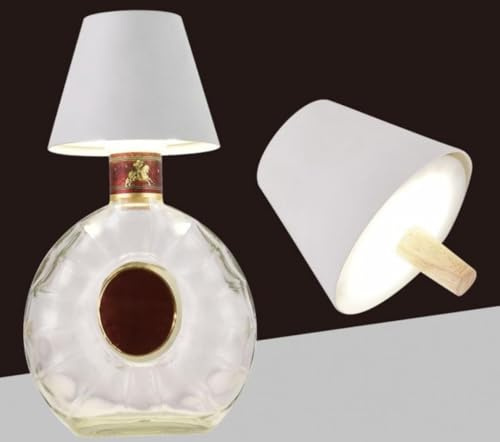Dopa Dopastore Lampada per Bottiglia da Tavolo LED Portatile Senza Fili Dimmerabile con 3 Tonalità di Luce Integrate IP54 Per Camera Bar Ristorante Bistrot Arredamento (Bianco)