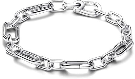 PANDORA ME Pulsera de plata de ley con 5 eslabones abatibles, 5