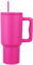ZEAKKCEE Bicchiere con manico con cannuccia, tazza termica in acciaio inox, tazza da viaggio di grande capacità, mantiene fresco per tè, caffè e acqua (lampone, 880,5 g)