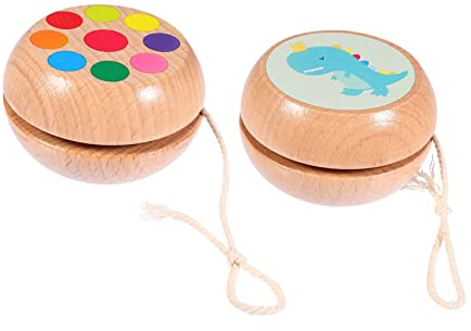 Vaguelly 2st Hölzernes Jo-jo Yoyos Für Erwachsene Puzzle-Spielzeug Sensorisch Friends Basteln Kugellager Babygeschenke Für Babys Mädchen Rotieren Drehendes Rad