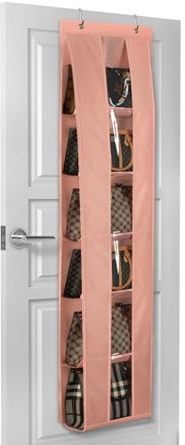 Lirex Handtaschen Aufbewahrung,Schal Aufbewahrung,Taschen Garderobe,Taschenaufhängung,Taschenaufbewahrung,Taschen Aufbewahrung Tür, Hellrosa