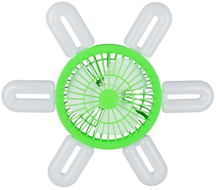 FewNvWa Ventilatore a Piantana E27 con Luce Integrata, Piccolo Ventilatore a Soffitto con Telecomando, Moderno Ventilatore a Piantana Compatto per E N, Verde