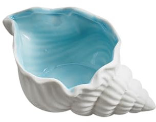 JIHUOO Conch Ceramic Jewelry Dish Tray Decorative Trinket Dish Plate Ceramic Ring Dish Holder Cute Earring Dish Bracelet Plate Ocean Themed Necklace Watch Key Bowl Vanity Decorations
