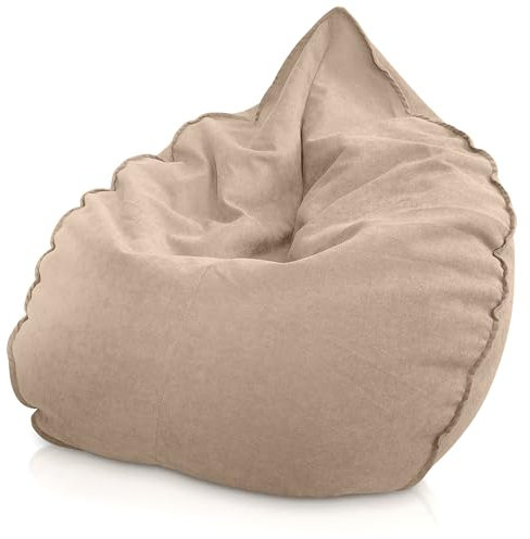 Aiire Relaxo XXL Sitzsack Erwachsene - Luxus Bean Bag Chair mit Füllung für Jungen und Kinder - Bodenkissen Grob, Chill Sessel für Kuschelecke – Gaming Sitzsäcke aus Baumwolle Grau
