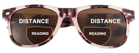 SKYWAY Bifokale Lesesonnenbrille für Damen, Modische Klassische Lesebrille mit Federscharnier, UV400 Schutz Rosa Schildpatt +2.5