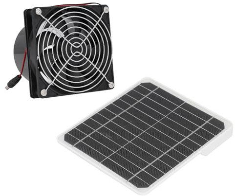 KKPLZZ Ventilatore di Scarico Ad Energia Solare Monocristallino 50W 12V Kit Ventola per Pannello Solare da 6,5 pollici con Supporto Rete Protettiva 24 Ore di Lavoro Ininterrotto