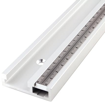 GIVIHGETI Rail à onglet à rainure en T avec échelle mobile, 45 type 800 mm, rail de guidage en T en aluminium, pour bricolage, travail du bois, scie circulaire de table, établi