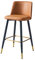 Moderne Leder-Barhocker, Barschränke, Stuhl mit Rückenlehne und Fußplatte, hoher Küchenthekenhocker für Zuhause (Beige, Orange, Grau, Braun) (orangefarbene Sitzhöhe 75 cm) Reise