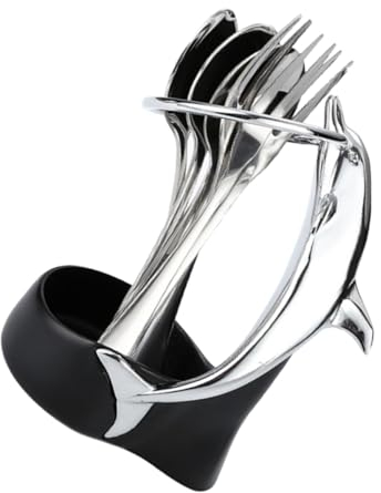 CIYODO Dolphin Utensilienständer 1 Set Besteckset Aus Zinklegierung Kreativer 3 Gabeln 3 Löffel Für Die Küche