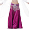 Chukamalilayi Gonna lunga da donna per danza del ventre, in raso, con spacco laterale, Fucsia, Taglia unica
