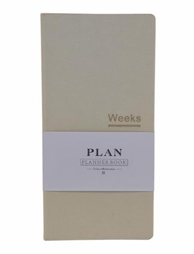 Undatierter Taschen-Wochenplaner, Terminplaner, Terminplaner, Agenda, Jahr, Monat, Wochenplan, A6, Notizbücher (A6, undatierter Planer, Beige)