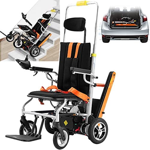 Sackkarre Treppensteiger Elektrisch Elektrischer Handwagen, Elektrorollstuhl + Raupentreppenstuhl, Smart Controller + Doppelbatterien, Ausdauer: 25 km, Belastung: 150 kg, für Rollstuhlpatien
