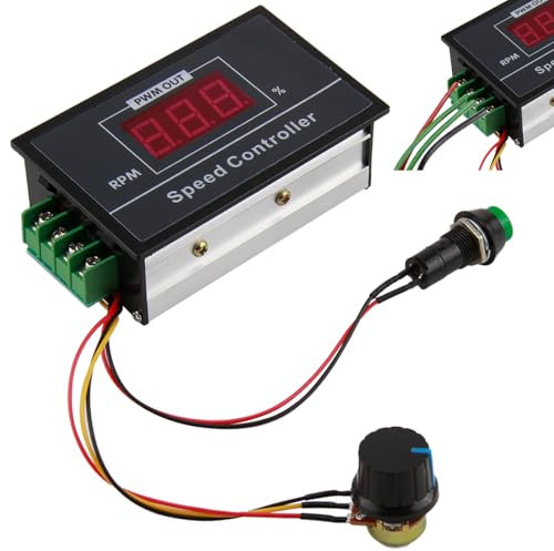 PWM DC Motor Geschwindigkeitsregler mit Start-Stopp-Schalter,Geschwindigkeitsregler für Motor, Einstellbare Steuerung, Breiter Eingangsspannungsbereich von 6-60V, 12V, 24V, 36V, 48V, 30A