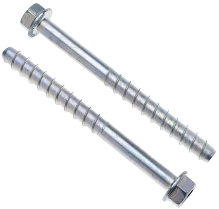 M12 Ankerbolzen für Betonmauerwerk, Selbstschneidende Sechskantschraube mit grobem Gewinde, (14.3 mm x 110 mm) Verzinkt inschraubbefestigung für Metallkonstruktionen an Ziegel, Stein, Beton 6 Stück