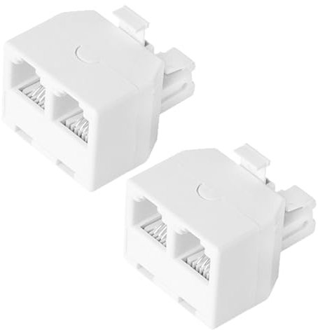 HAWAKA RJ11 und Splitter a 2 vie da 2 Steckdosen RJ11 Jack weiblich a spin 6p4c männlich Festnetzkabel Konverter Universal-Porta Steckverbinder Extender Telefon-Koppler | Konverter 4 Fili