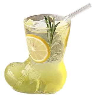 400ML Stiefel Form Eiskaffee Glas - Funny Creative Crystal Schuhe Trinkglas Tasse für Cocktail Wasser Soda Saft Milch 1 Pcs