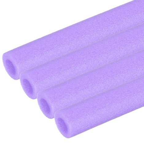 PATIKIL 4 Pcs Pipe Insulation Foam Tube, Pool Noodles Foam Tubing Covers 3/8 (10mm) ID x 3.3FT x 13/16 OD for Swimming Pool Handle Heat Preservation Protective Sleeve, Purple