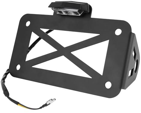 WingFly Motorrad-Kennzeichenhalter – Kennzeichenhalter für LED-Rücklicht, seitliche Montage für Motorräder, Sportfahrräder, Kreuzer usw.
