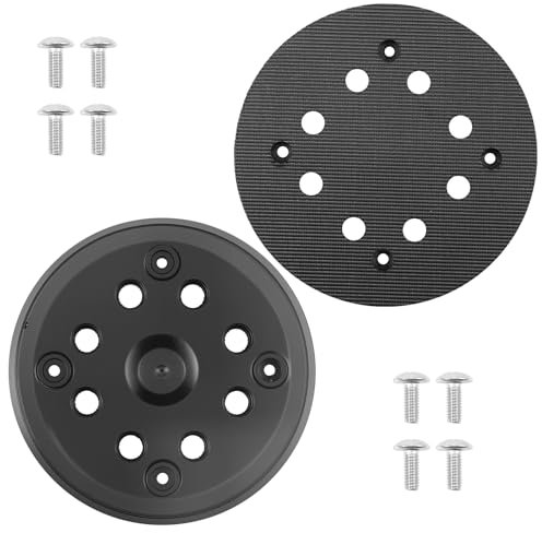 2 Discos de Lijado de 125 mm con Bucle, 8 Agujeros y 4 Ojos, Placa de Lijado Compatible con lijadora Orbital Bos-ch PEX 270 A y PEX 270 Ae, Disco de Lijado de de 125 mm con Tornillos