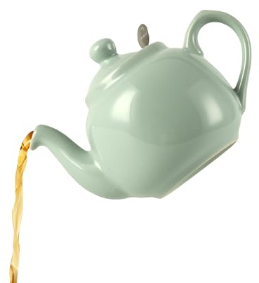 Théière rustique avec infuseur, en céramique, menthe, 2 tasses (600 ml)