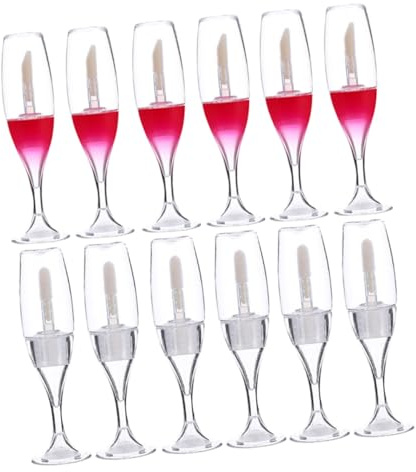 DECORNIJIA 12 pièces Mini Flacons Gloss Forme de Verre à Vin Portable Tube Vide pour Rouge à DIY Cosmétiques