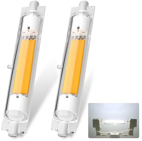 ACAATVE R7S LED 118mm Dimmbar Kaltweiß 6000K 3000 LM, LED R7S 118mm 30W Lampen Ersatz für 300W Halogen Glühbirnen, 360°Abstrahlwinkel, Kein Flackern für Deckenfluter Stehlampe Wandleuchte, 2er Pack