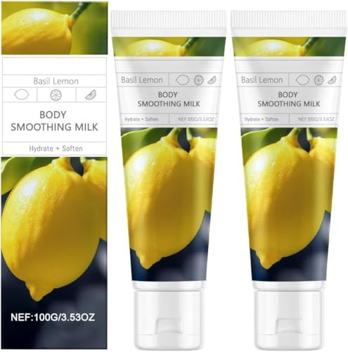Beruhigende Zitronen-Körperlotion, aufhellende Zitronen-Hautstraffende Körperlotion, feuchtigkeitsspendend und pflegend für trockene Haut, leicht und nicht fettend, 100 g