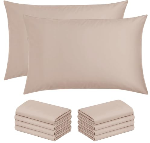 Moonlight Bedding Pillow Cases 10 Pack – Peach Pillowcases Envelope Closure Super Soft Brushed Microfiber Standard House Wife Pillow Covers, (50 X 75 CM)