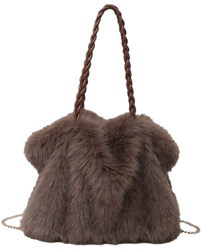 Genérico Lush Purse Tasche 25,4 cm (10 Zoll), verstellbarer Schultergurt, weiche Reisetasche. Diese ultraweiche und außergewöhnlich gefertigte pelzige Tasche wurde sorgfältig entwickelt, um,