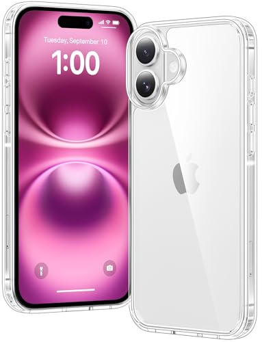 Voyahülle Hülle für iPhone 16 Plus Hülle, Anti-Vergilbung Transparent Handyhülle Stoßfest Schutzhülle, Premium Kratzfeste Case für iPhone 16 Plus -Durchsichtig