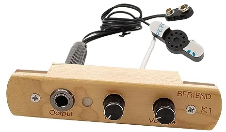 ZoraYorce Tonabnehmermikrofon für Musikinstrumente, elektronisches Tonabnehmersystem, Schlaginstrumente-Zubehör, elektronisches Tonabnehmersystem mit Tonlautstärkeregler