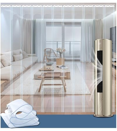 Rideau de porte en bande de plastique transparent, vinyle flexible de 1,3 mm, robuste et imperméable, for porte de rangement de chambre froide de réfrigérateur, durable(W120xH270cm/W47.24xH106.3in)